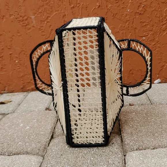 Mango bicolor raffia bag limited edition 2019 - Picture 6 of 10